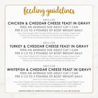 Fancy Feast Delicias con Cheddar — Paquete Variado de Alimento Húmedo para Gatos con Pollo a la Plancha, Pavo o Pescado Blanco en Salsa con Queso Cheddar — 24 Latas de 85g