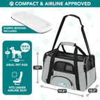 PetAmi — Transportadora de Viaje Aprobada por Aerolíneas con Cama Sherpa para Gatos y Perros Pequeños