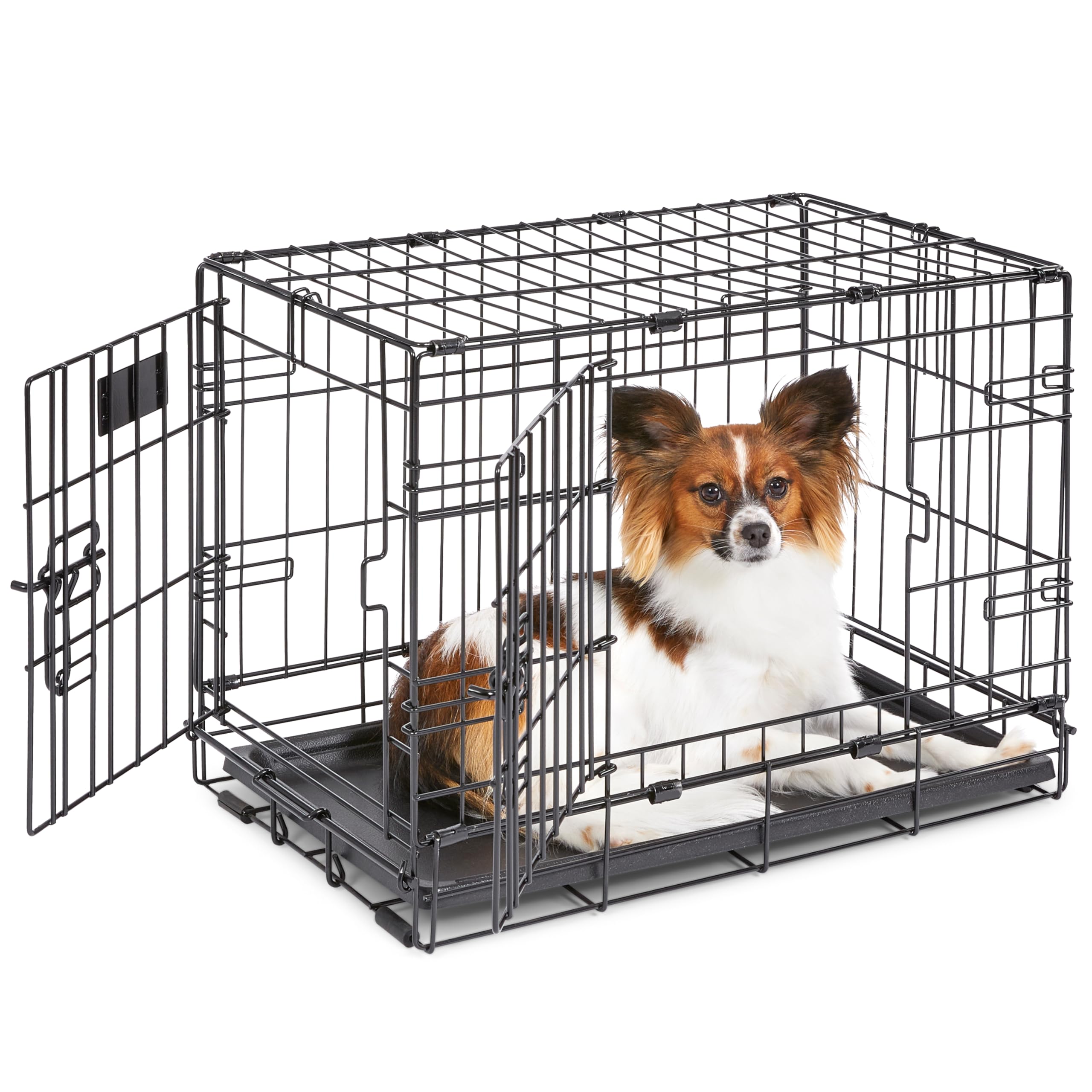 MidWest iCrate — Jaula Plegable de Doble Puerta con Divisor para Perros Medianos