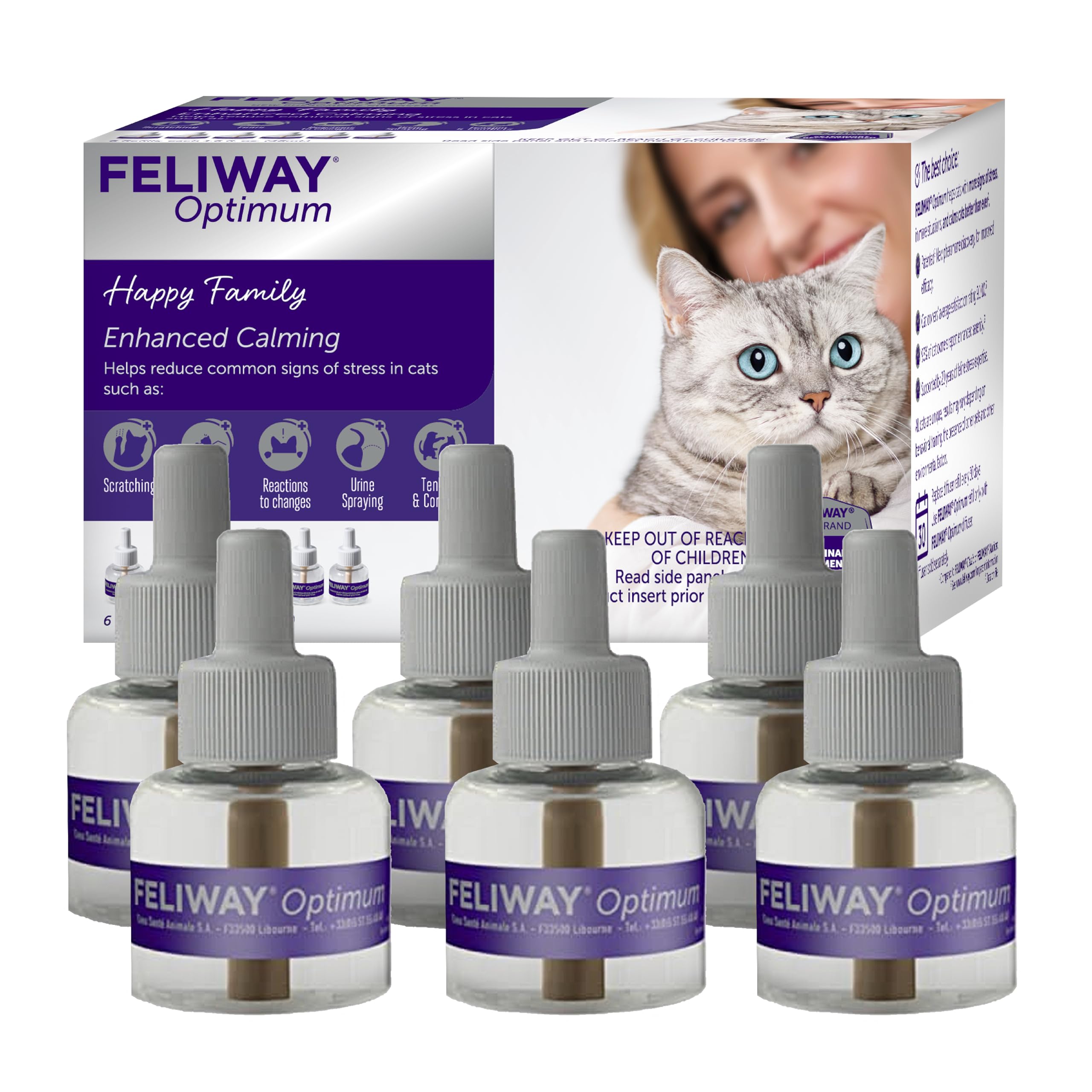 FELIWAY Optimum Cat, Enhanced Calming Pheromone Diffuser, 30 Day Refill