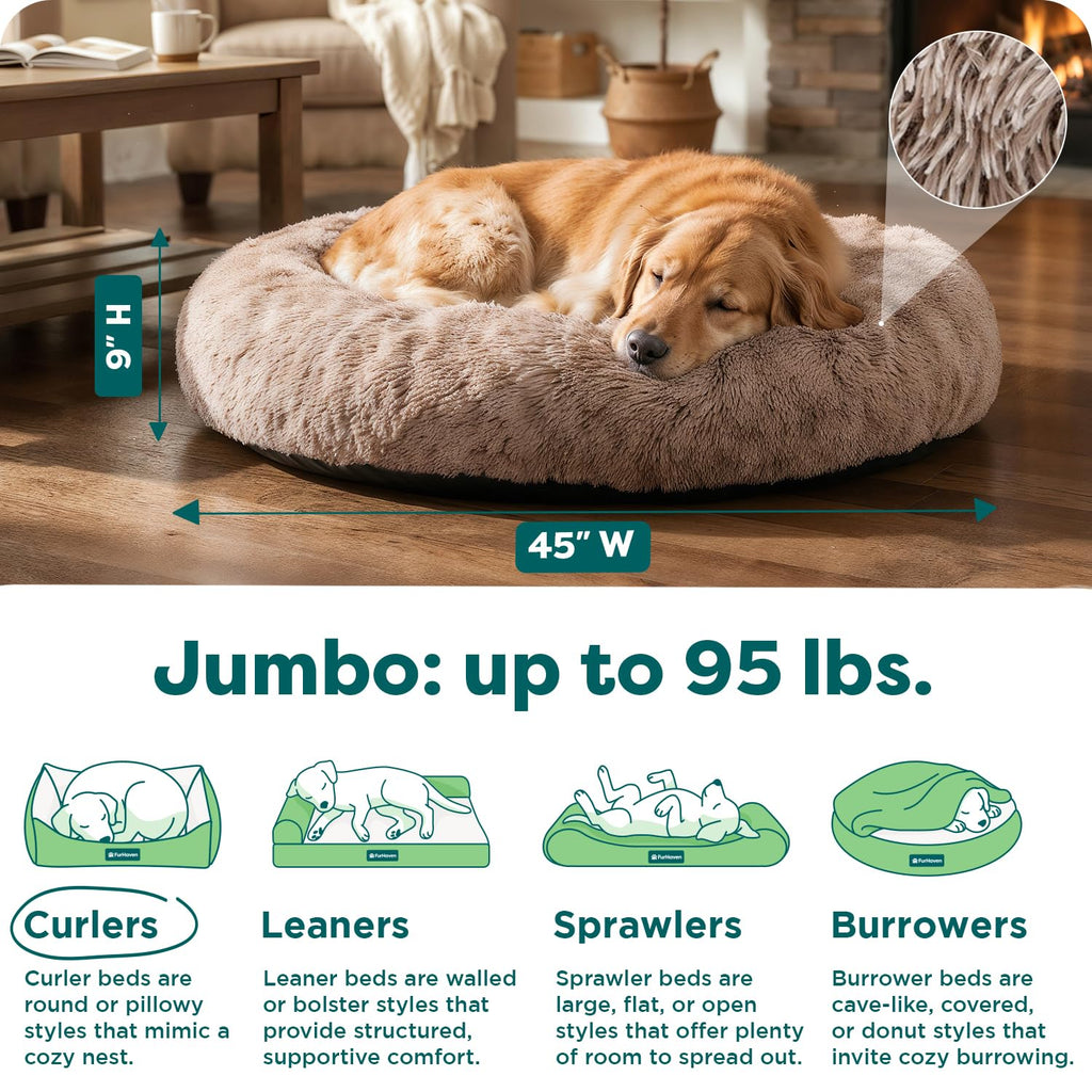 FurHaven Calming Cuddler — Cama Donut Calmante de Peluche para Perros y Gatos