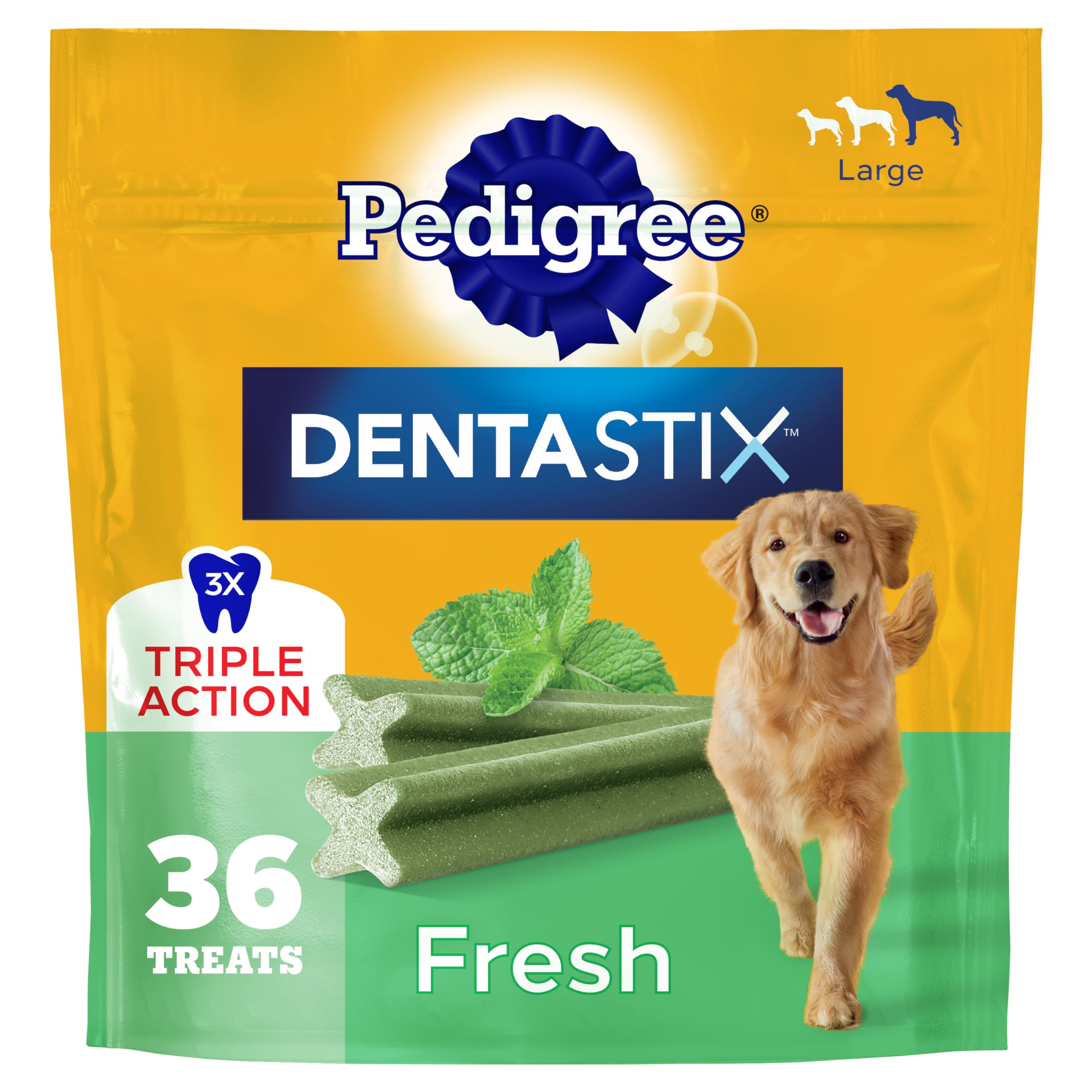 Pedigree Dentastix — Premios Dentales de Acción Triple para Perros de Raza Grande