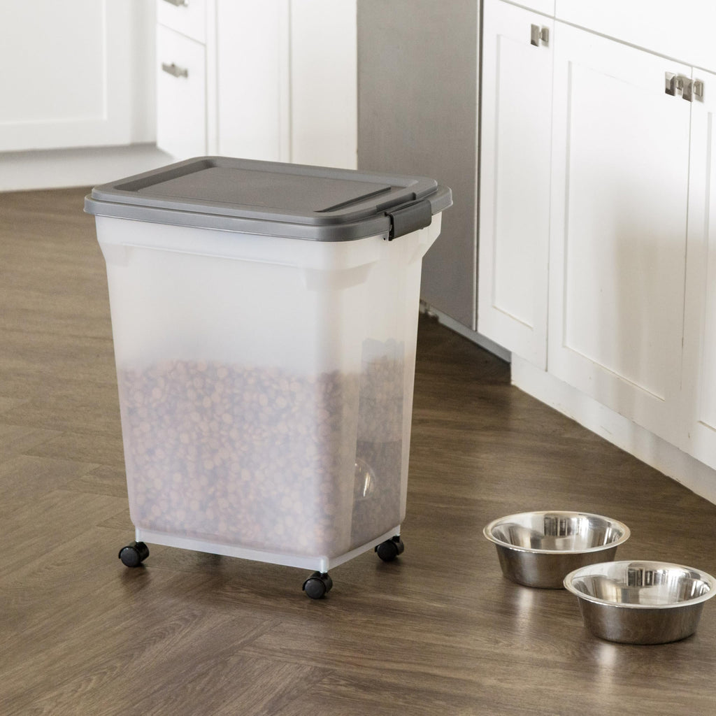 IRIS USA WeatherPro — Contenedor Hermético para Almacenamiento de Alimento con Ruedas para Perros, Gatos y Aves
