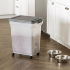 IRIS USA WeatherPro — Contenedor Hermético para Almacenamiento de Alimento con Ruedas para Perros, Gatos y Aves