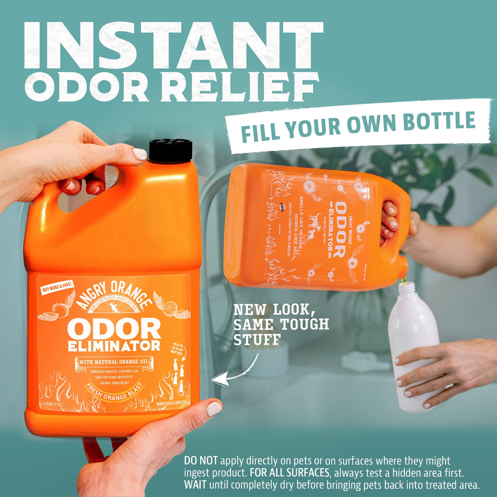 Angry Orange — Eliminador de Olores para Mascotas con Aceite Natural de Naranja para Orina de Perro y Gato, Manchas en Alfombras y Malos Olores