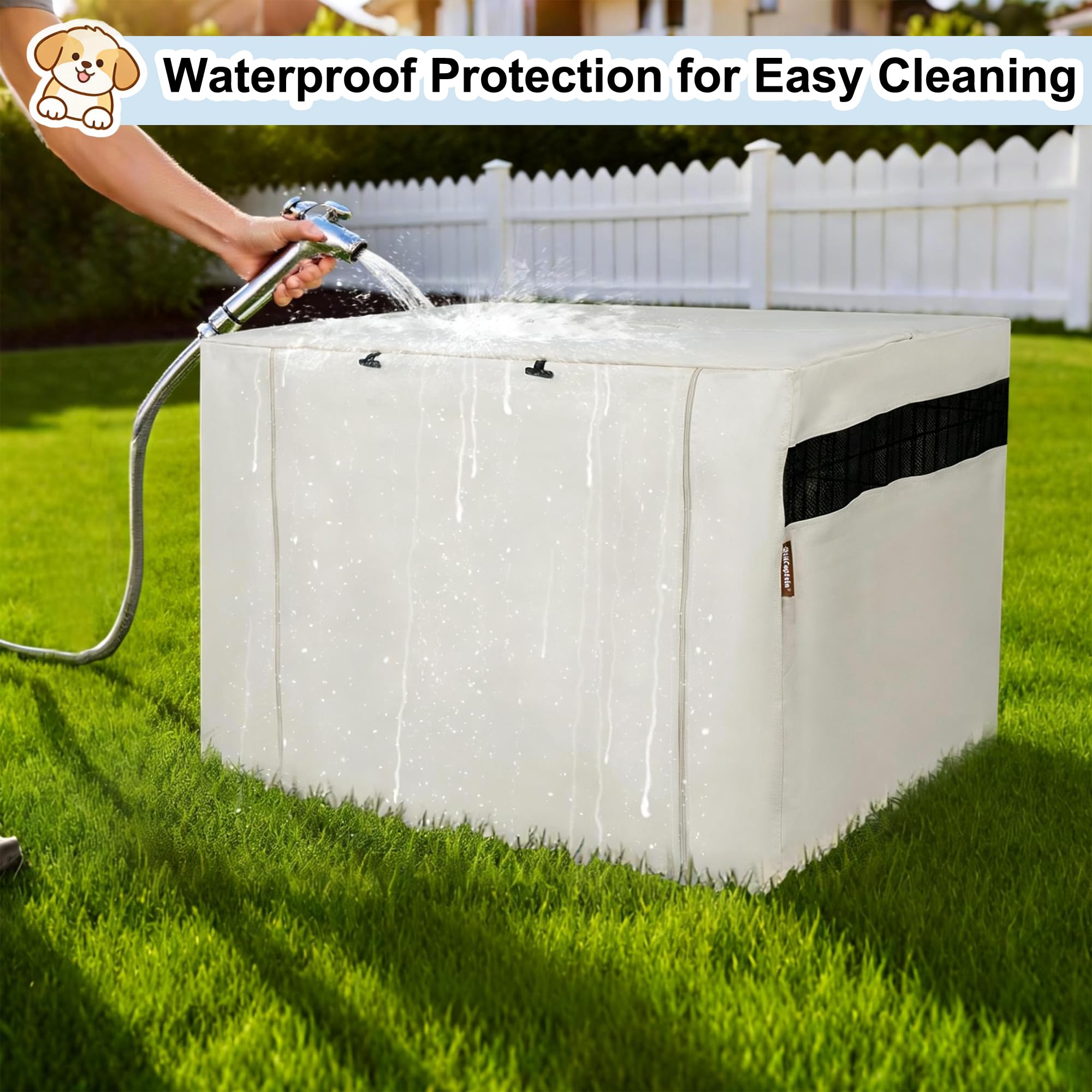 HiCaptain — Cubierta para Jaula de Perro en Poliéster 600D, Resistente al Viento y al Agua, para Uso Interior y Exterior