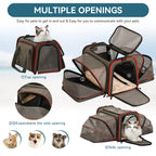 Petsfit — Transportadora Expandible para Gatos y Perros Pequeños, Aprobada por Aerolíneas, Plegable, Lavable y a Prueba de Escapes con 2 Paneles de Expansión