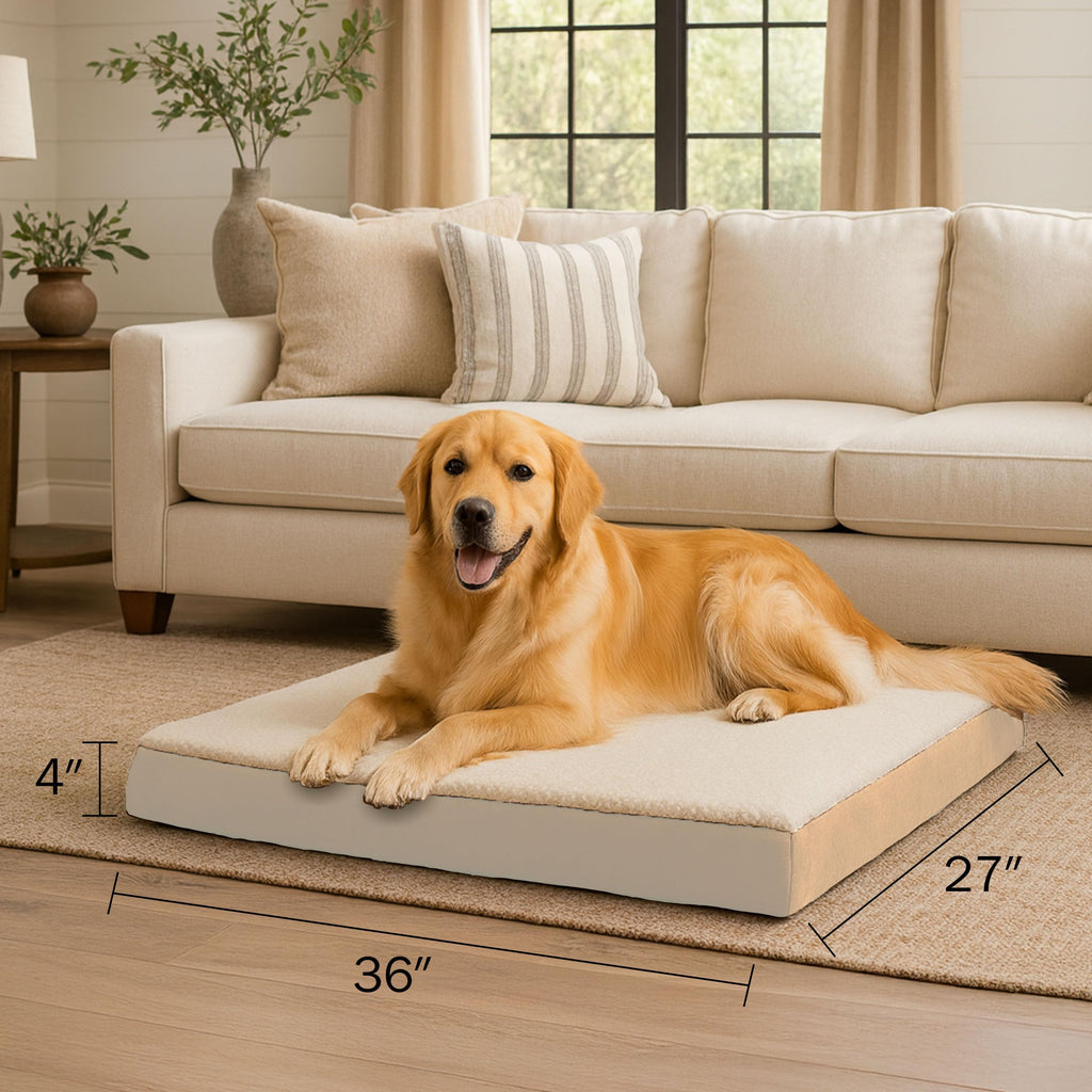 Petmaker — Cama Ortopédica con Memory Foam y Cubierta de Sherpa Lavable para Perro