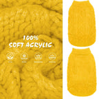 Suéter Tejido Térmico con Cuello Alto para Perros — Jersey Clásico de Punto Cable Cálido para Cachorros y Gatos Pequeños, Medianos y Grandes