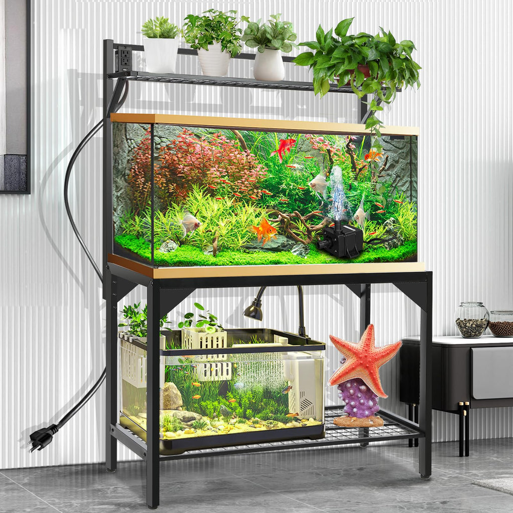 SFESGRER — Soporte para Acuario de 150-190 Litros con Estación de Carga — Mueble Metálico Resistente para Pecera o Terrario de Reptiles