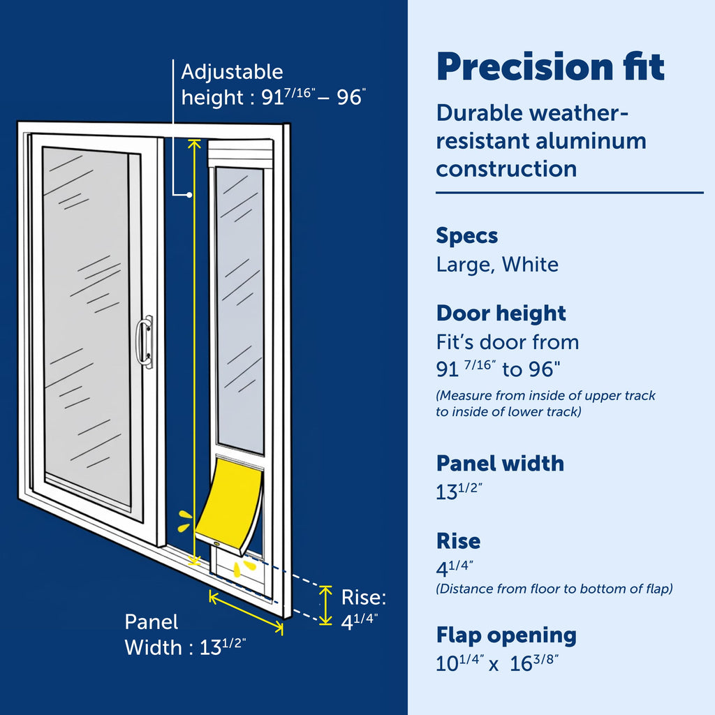PetSafe Doggy Door — Puerta para Perros en Puertas Corredizas de Vidrio con Altura Ajustable
