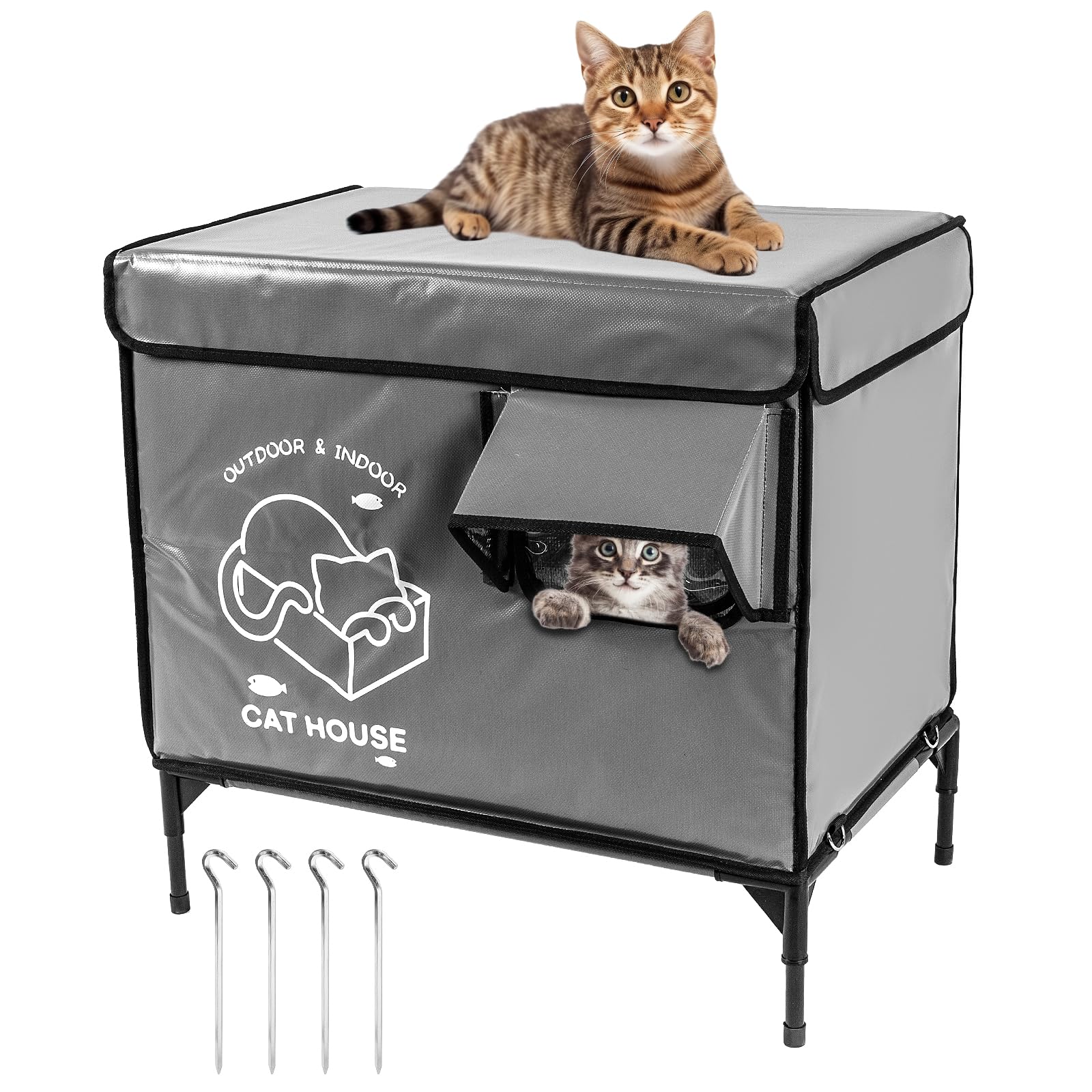 Casa para Gatos de Exterior — Refugio Impermeable Térmico para Gatos Callejeros y Domésticos
