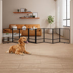 Corralito y Reja Divisoria de Metal para Perros — Puerta Abatible, Plegable y Autoportante para Interiores