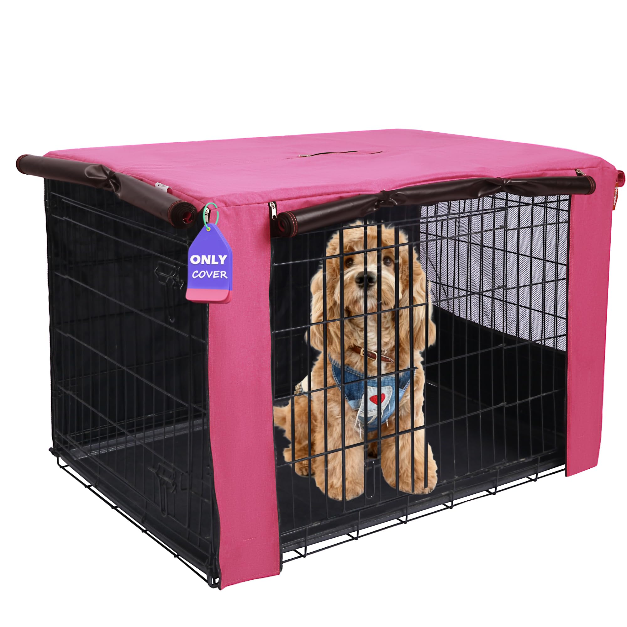 HiCaptain — Cubierta para Jaula de Perro en Poliéster 600D, Resistente al Viento y al Agua, para Uso Interior y Exterior