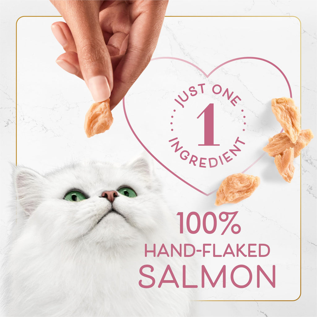 Purina Fancy Feast Purely Natural — Paquete Variado de Snacks para Gatos con Pollo, Atún y Salmón (5 sobres de 10 piezas c/u)