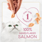 Purina Fancy Feast Purely Natural — Paquete Variado de Snacks para Gatos con Pollo, Atún y Salmón (5 sobres de 10 piezas c/u)