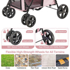 LPOTIUS Carriola Doble para Perros y Gatos con 2 Transportadoras Desmontables — Carreola Plegable con 4 Ruedas para Mascotas Pequeñas y Medianas