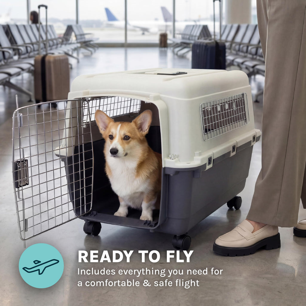 SportPet — Kennel de Viaje Certificado por Aerolíneas con Comederos para Perros y Gatos