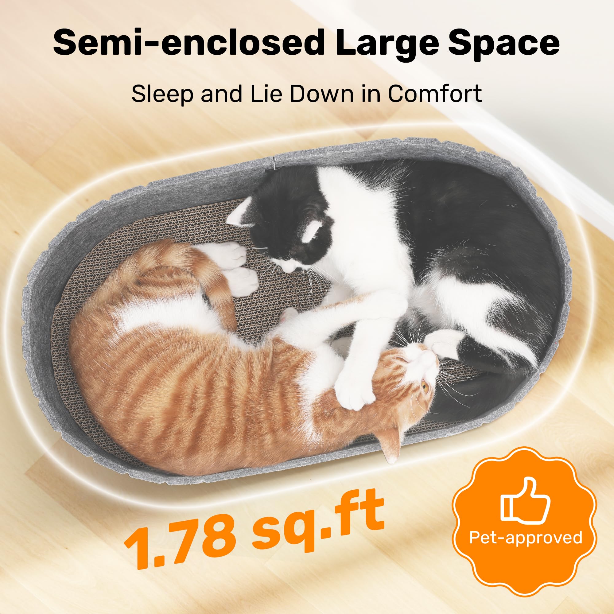 FUKUMARU — Rascador con Forma de Sofá para Gato, Reversible y Desmontable, Cama Rascadora Redonda para Gatos de Interior