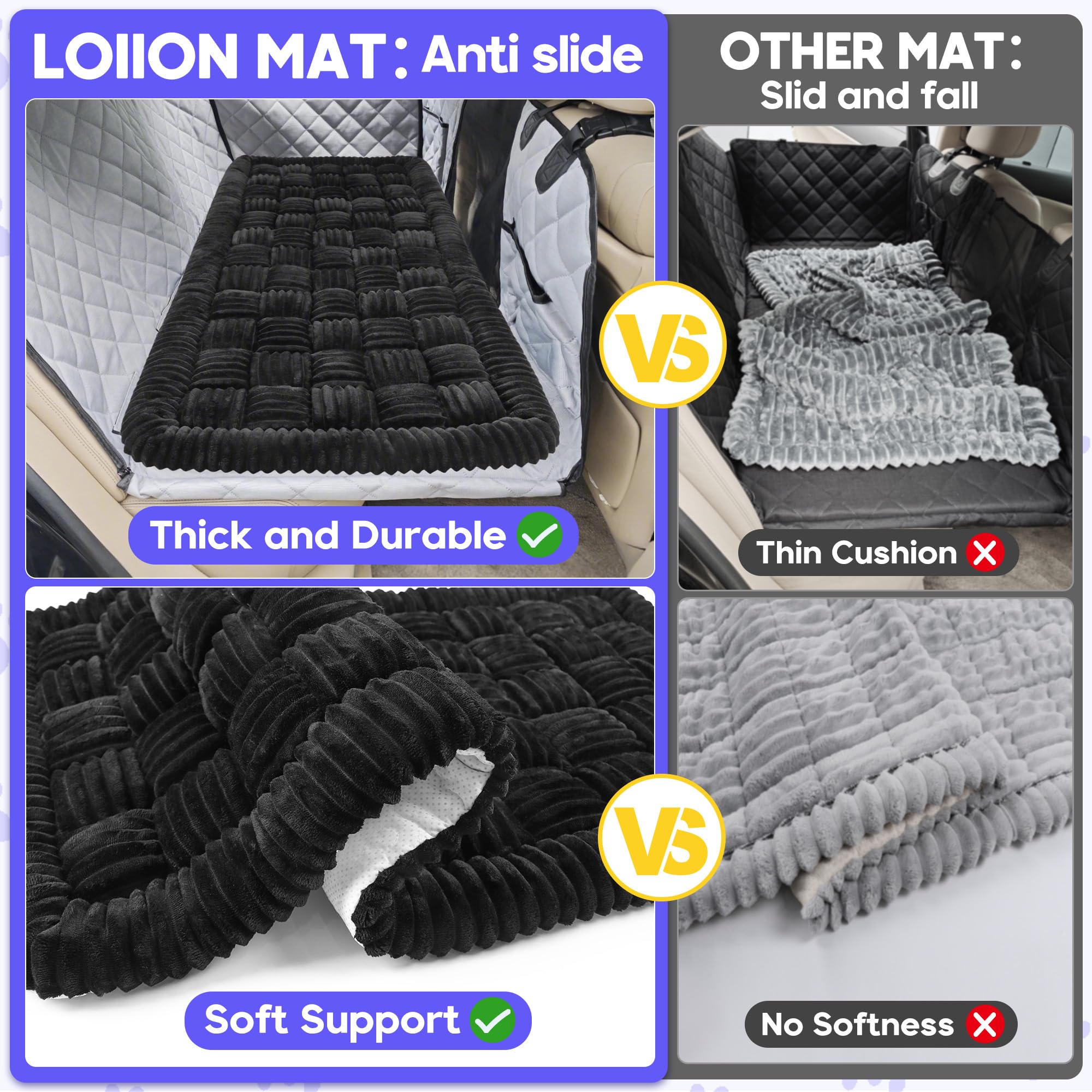 Loiion — Cama para Perro con Diseño Escocés y Funda Protectora para Sofá