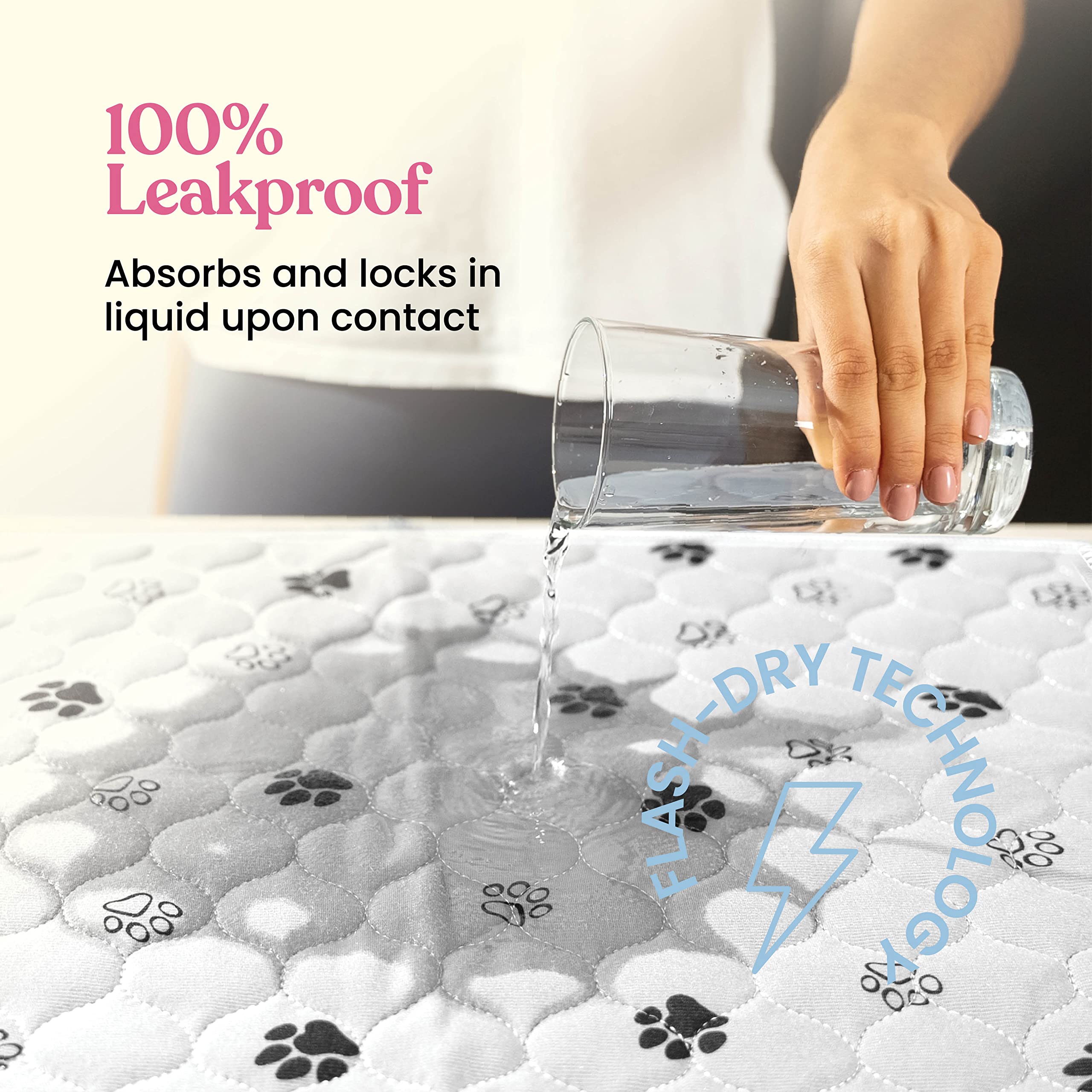 Tapete Entrenador Lavable y Reutilizable para Perros — Protección Impermeable Súper Absorbente contra Orina, Paquete de 2