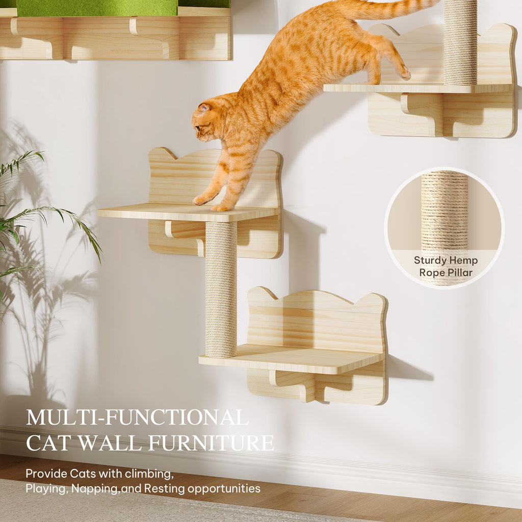 Homiflex — Repisas de Pared para Gatos, Mueble Escalador Montado en Pared para Felinos
