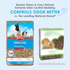 Kaytee Clean & Cozy Extreme Odor Control — Cama y Sustrato Absorbente con Control de Olores para Cobayos, Conejos, Hámsters, Jerbos y Chinchillas