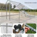 Corral para Gallinas Extra Grande con Cubierta — Jaula Metálica para Aves de Corral, Conejos, Patos y Mascotas de Exterior