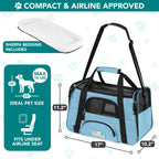 PetAmi — Transportadora de Viaje Aprobada por Aerolíneas con Cama Sherpa para Gatos y Perros Pequeños