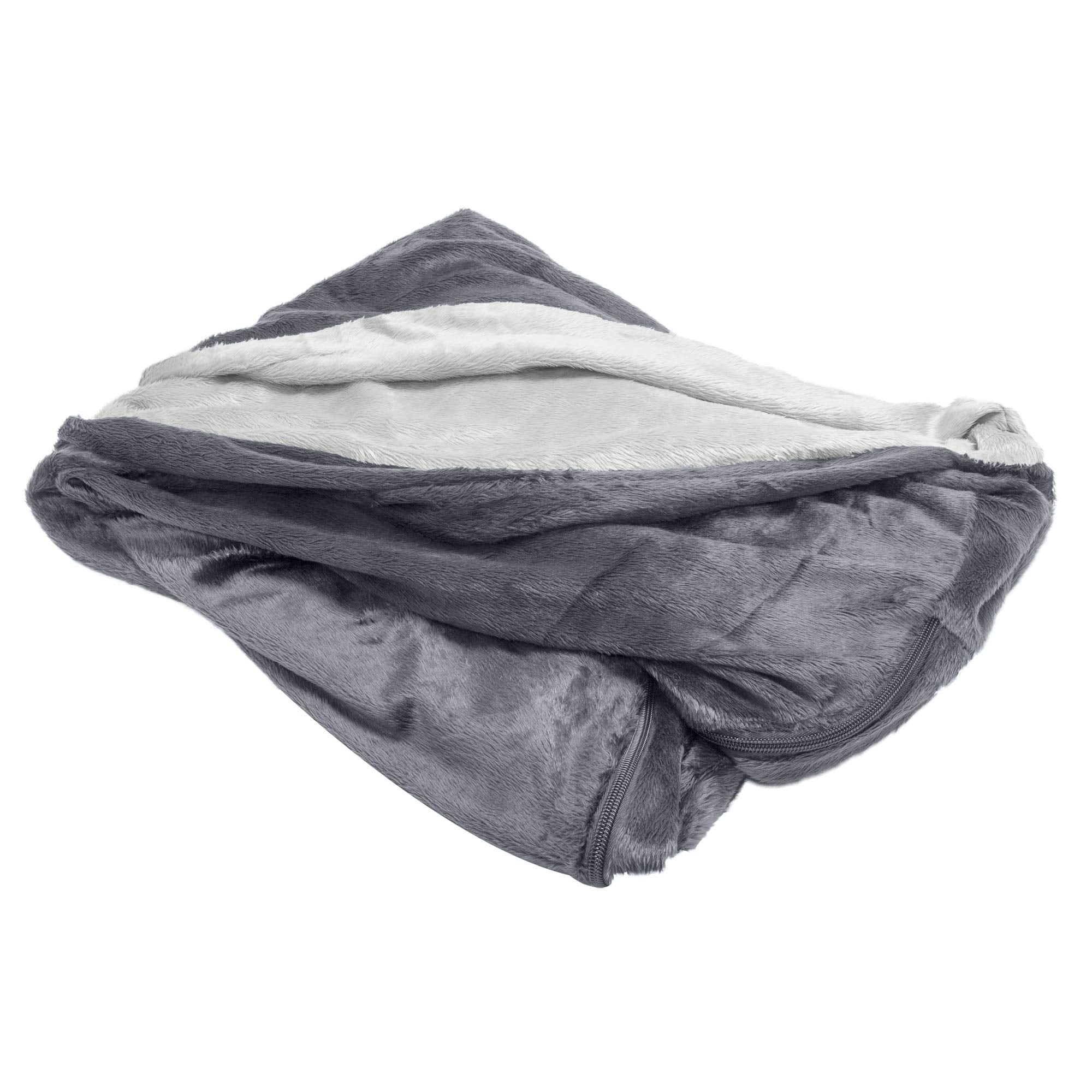 Furhaven Replacement Dog Bed Cover Sherpa & Suede Snuggery, Machine Washable - Blue, 26-inch