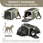 Petsfit — Transportadora Expandible para Gatos y Perros Pequeños, Aprobada por Aerolíneas, Plegable, Lavable y a Prueba de Escapes con 2 Paneles de Expansión