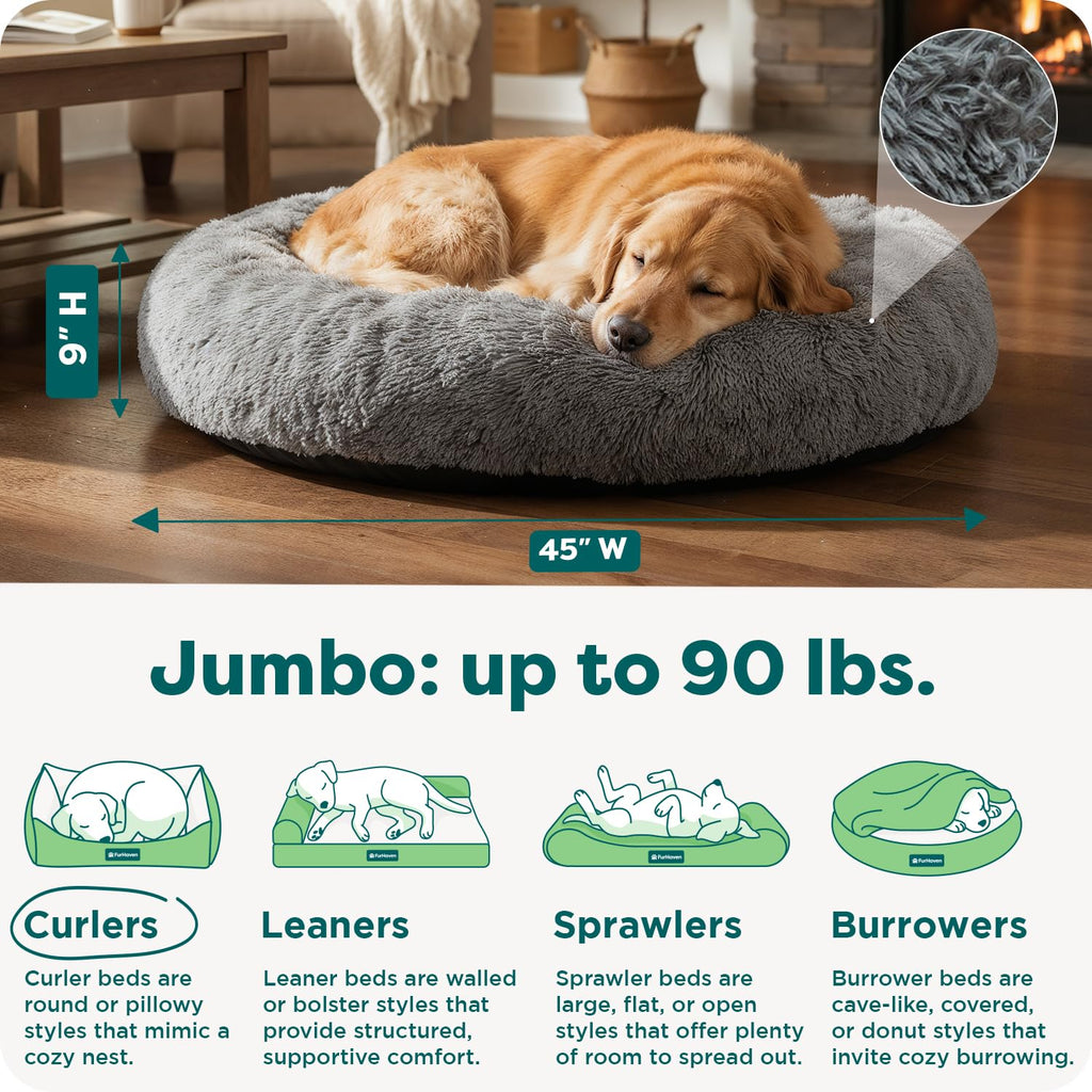 FurHaven Calming Cuddler — Cama Donut Calmante de Peluche para Perros y Gatos