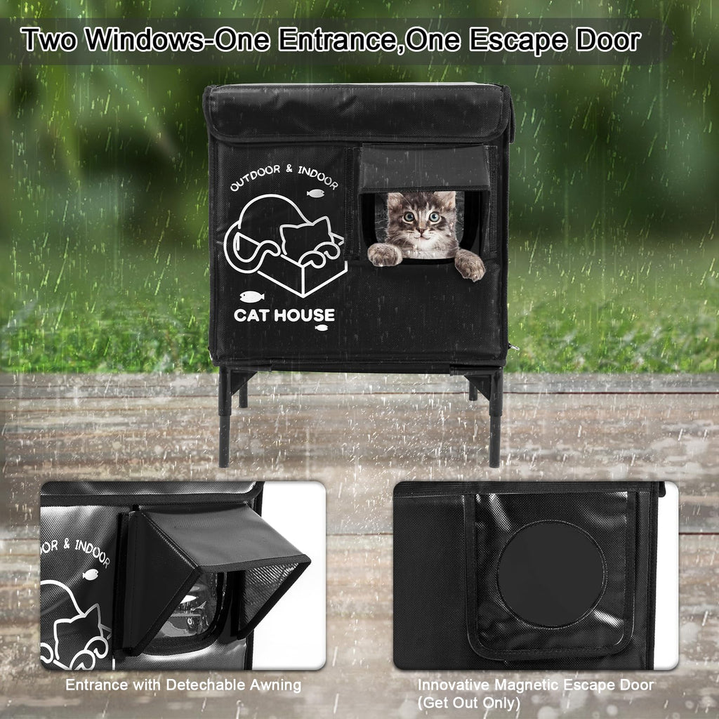 Casa para Gatos de Exterior — Refugio Impermeable Térmico para Gatos Callejeros y Domésticos