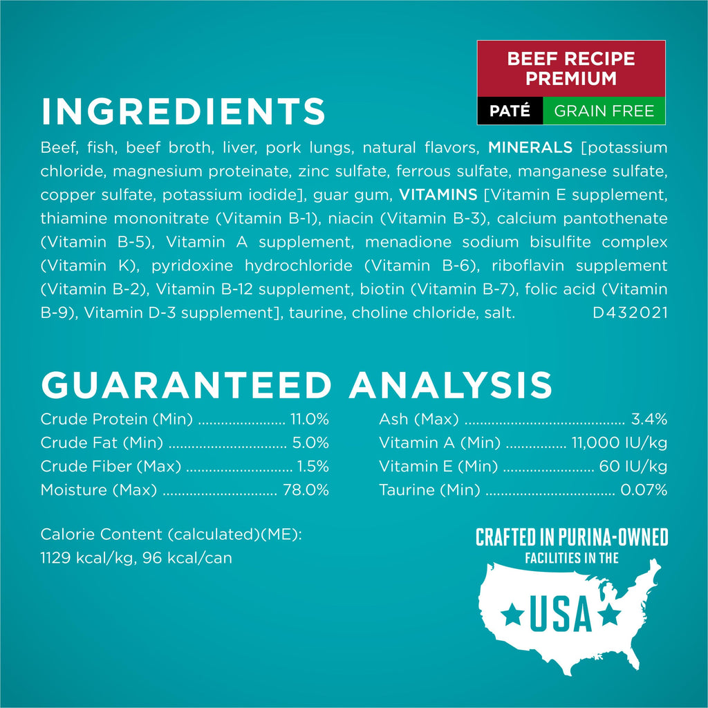 Purina ONE Grain Free — Alimento Húmedo en Paté sin Granos para Gato, Variedad Res, Pollo y Pescado Blanco del Océano