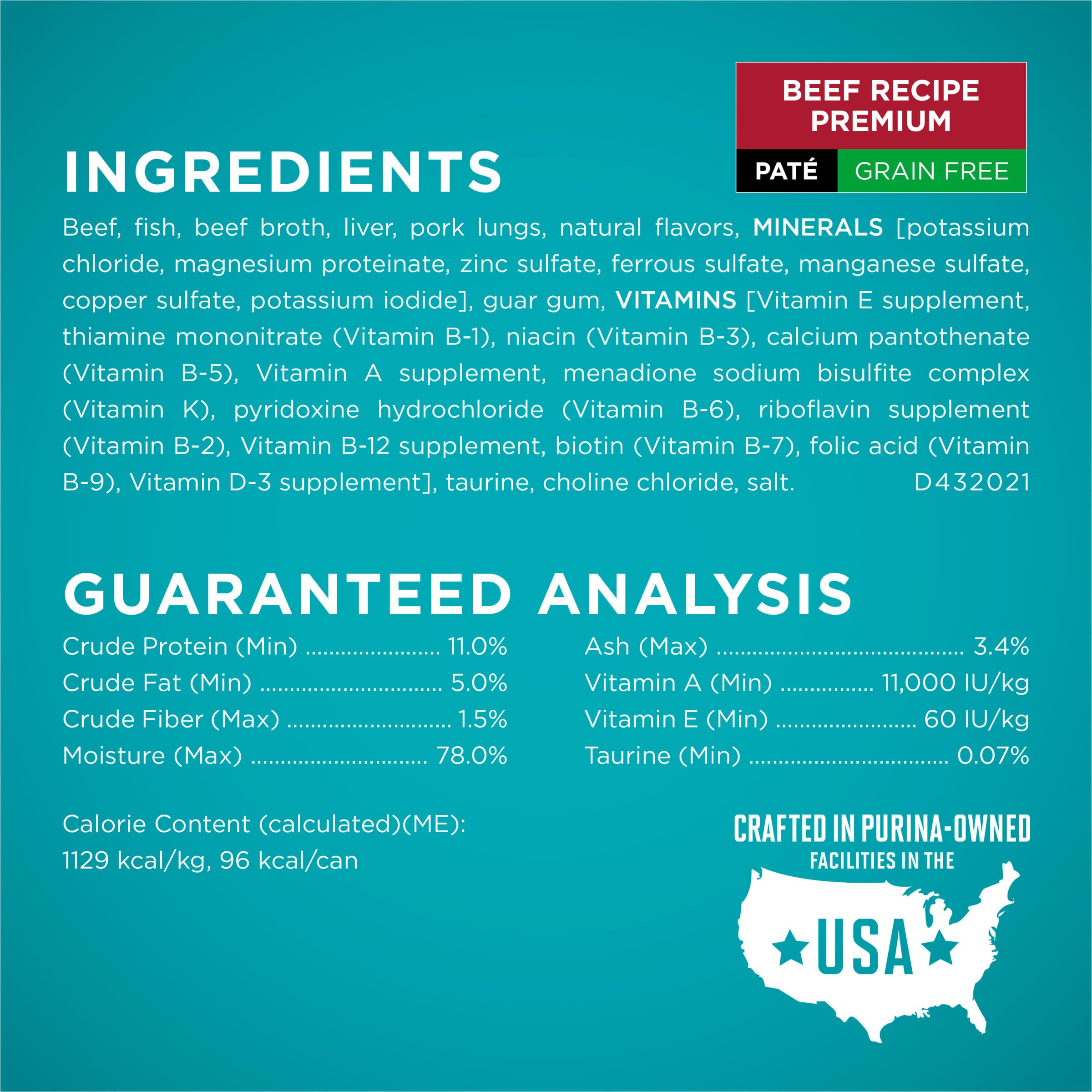 Purina ONE Grain Free — Alimento Húmedo en Paté sin Granos para Gato, Variedad Res, Pollo y Pescado Blanco del Océano