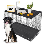 Petmystify — Cubierta Plegable con Imanes para Jaula de Perro, Superficie de Almacenamiento Decorativa en Aluminio Aeronáutico