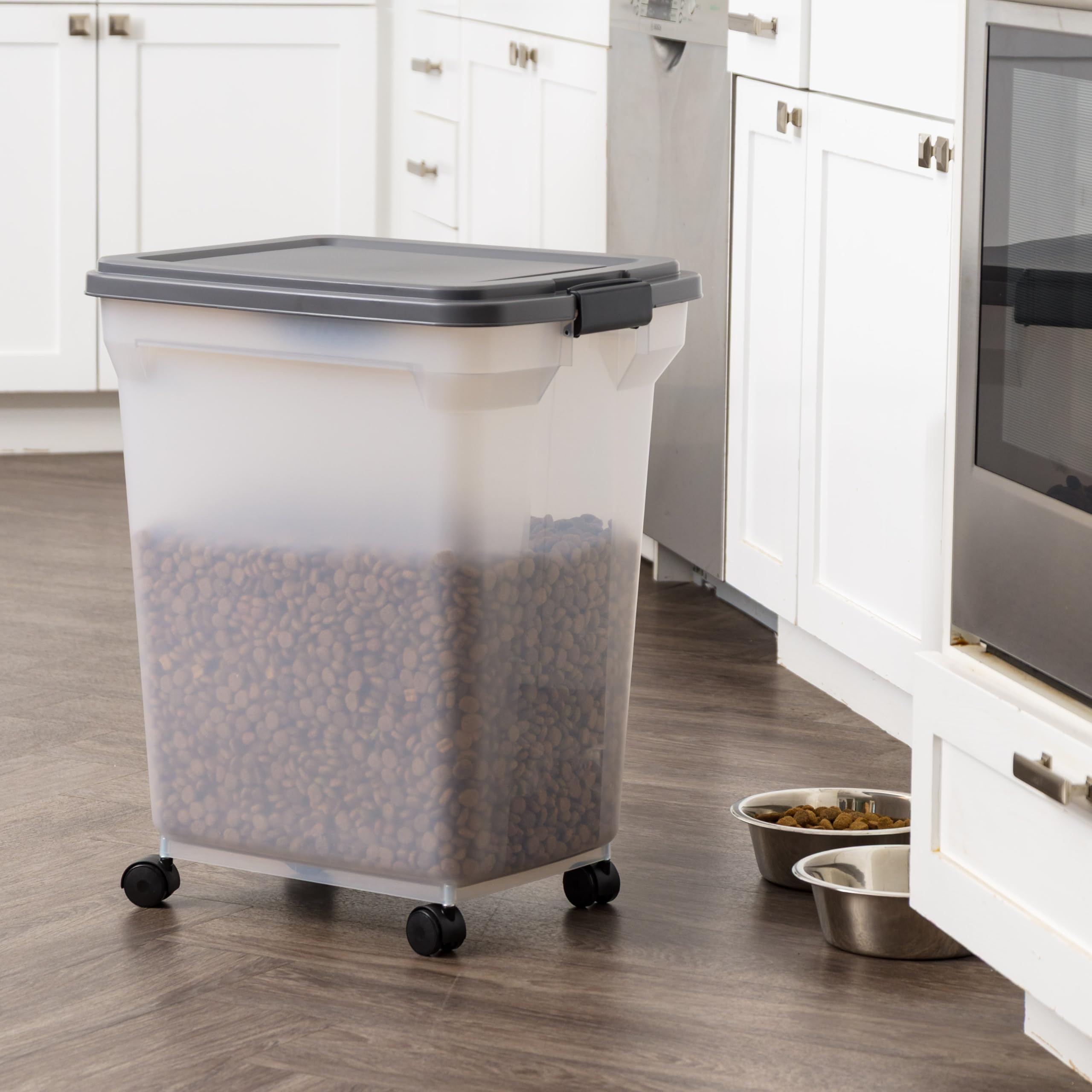 IRIS USA WeatherPro — Contenedor Hermético para Almacenamiento de Alimento con Ruedas para Perros, Gatos y Aves
