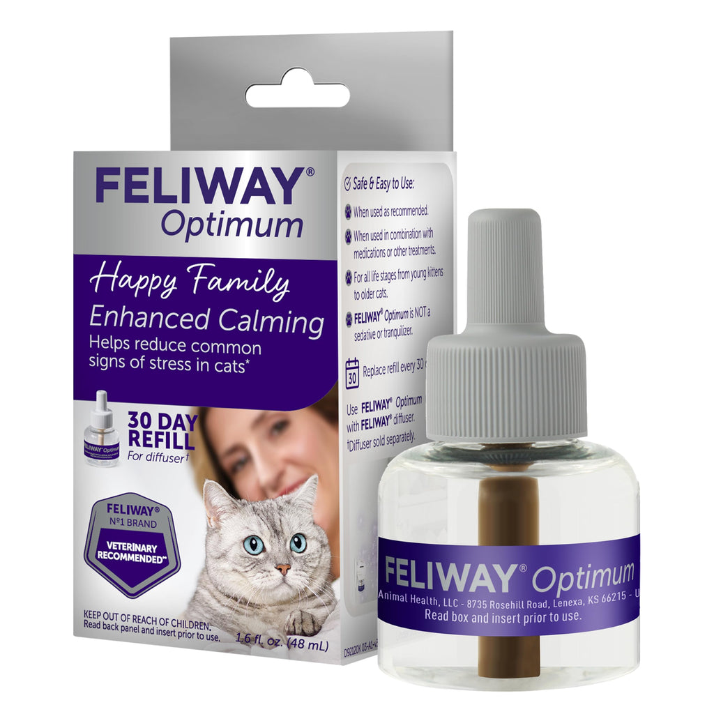 FELIWAY Optimum Cat, Enhanced Calming Pheromone Diffuser, 30 Day Refill