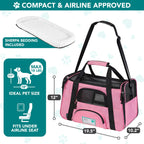 PetAmi — Transportadora de Viaje Aprobada por Aerolíneas con Cama Sherpa para Gatos y Perros Pequeños
