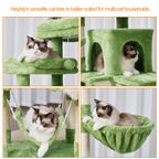 Heybly Torre para Gatos Grandes — Árbol Multinivel con Perchas Anchas, Cueva y Tablero Rascador para Gatos de hasta 9 kg
