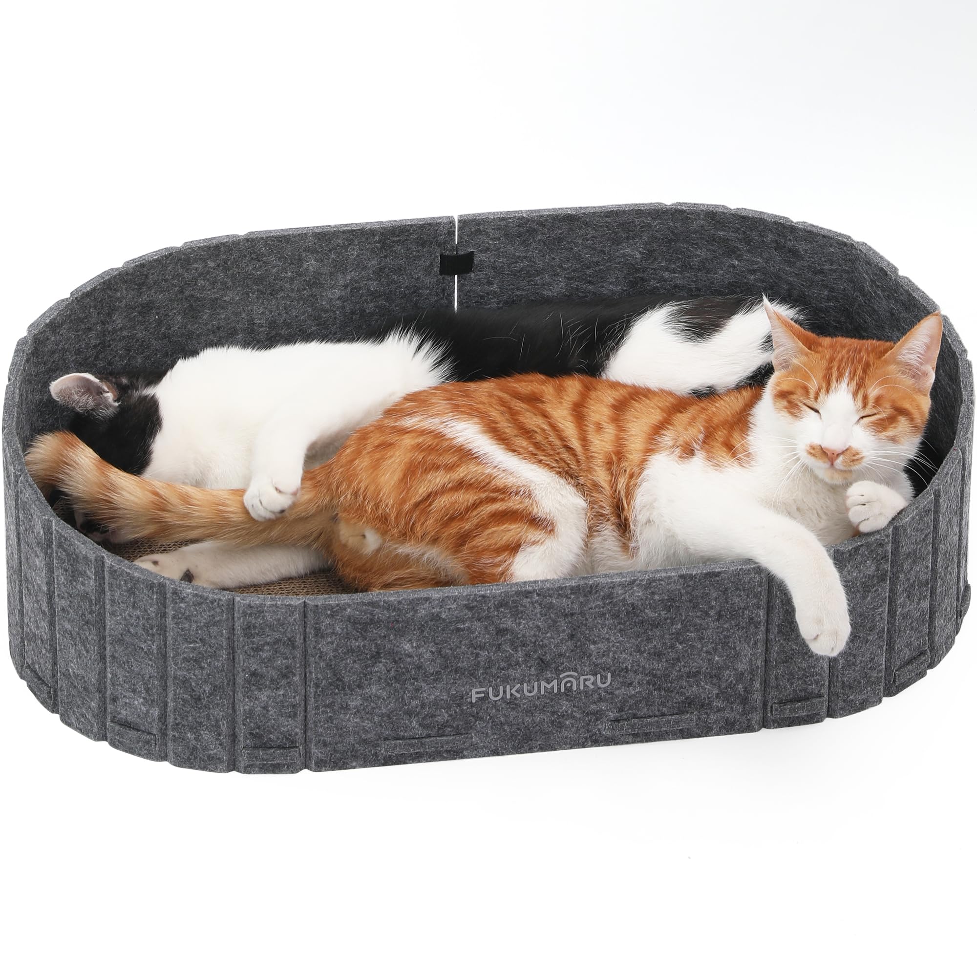 FUKUMARU — Rascador con Forma de Sofá para Gato, Reversible y Desmontable, Cama Rascadora Redonda para Gatos de Interior
