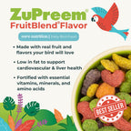 ZuPreem FruitBlend — Alimento en Pellets para Aves Medianas y Grandes (Loro, Conure, Caique, Gris Africano, Eclectus, Cacatúa Pequeña)