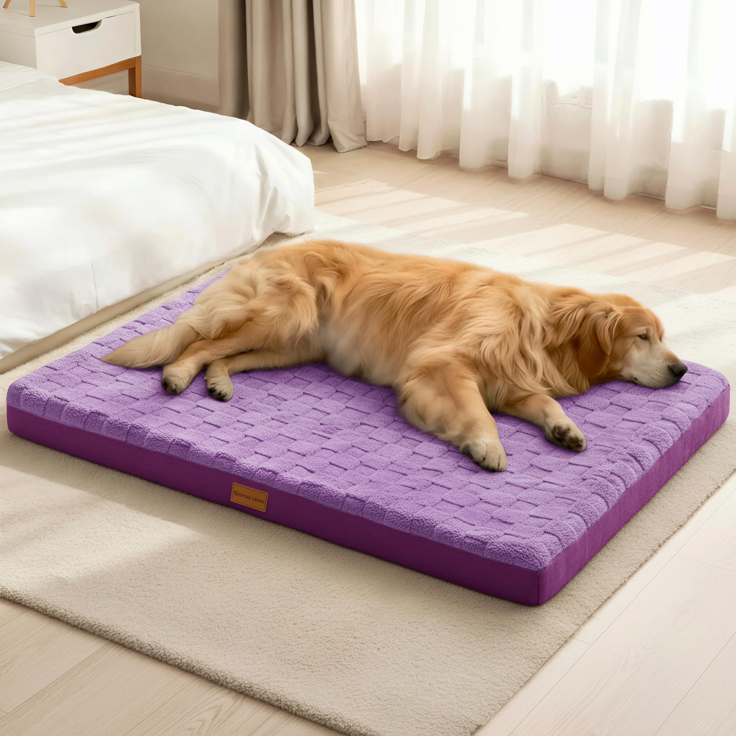 Patas Lague — Cama Ortopédica con Espuma Egg Crate, Funda Lavable y Base Antideslizante para Perro