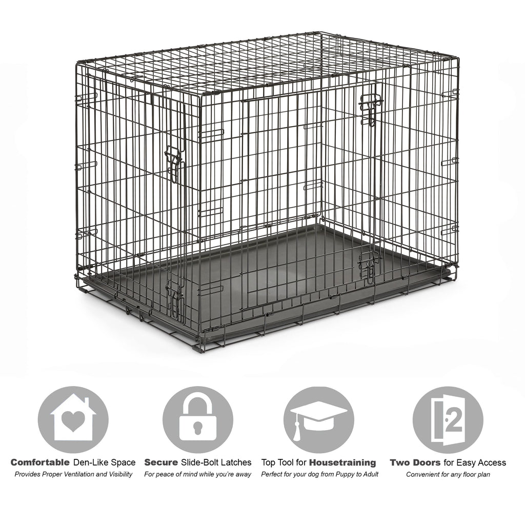 New World — Jaula para Perro Plegable de Metal con Doble Puerta