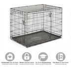 New World — Jaula para Perro Plegable de Metal con Doble Puerta