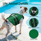 Kuoser — Chaleco Salvavidas Ajustable con Asa de Rescate y Reflectores para Perro