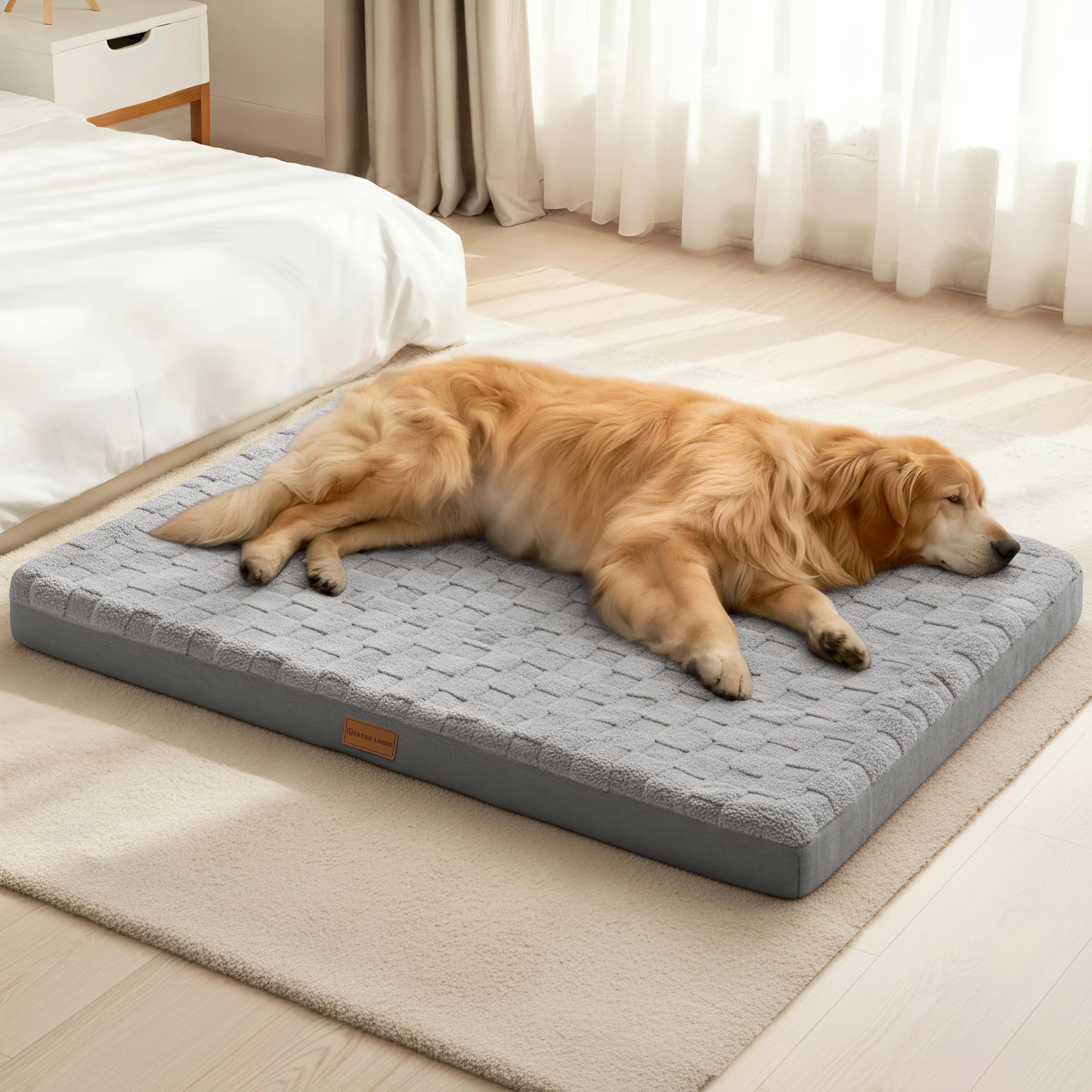 Patas Lague — Cama Ortopédica con Espuma Egg Crate, Funda Lavable y Base Antideslizante para Perro