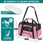 PetAmi — Transportadora de Viaje Aprobada por Aerolíneas con Cama Sherpa para Gatos y Perros Pequeños