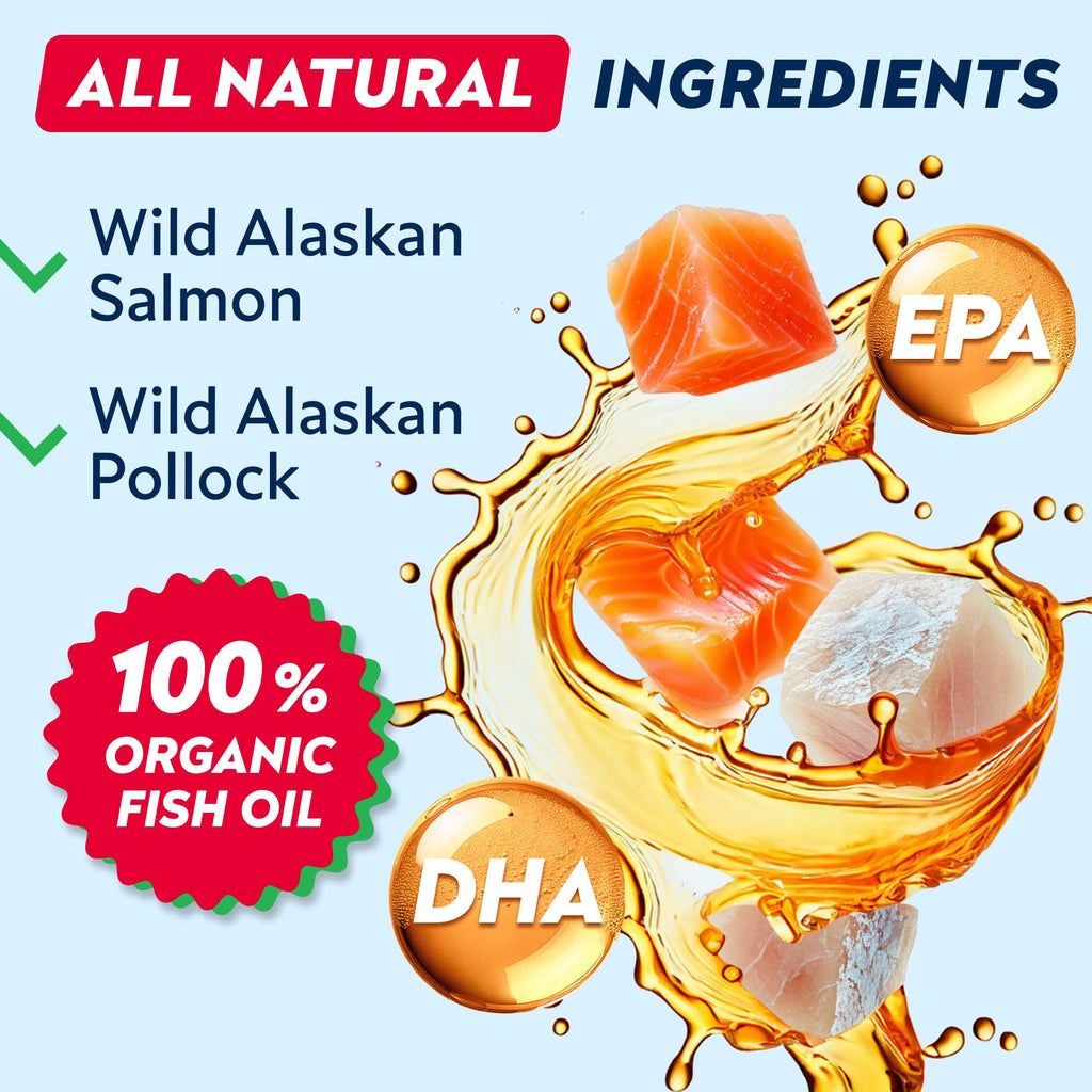 StrellaLab Fish Oil — Gomitas de Omega 3 para Perros con Alivio de Alergias, Comezón y Muda de Pelo