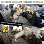 SHARLOVY — Funda Cubre Asiento Trasero para Auto con Extensión y Hamaca, Resistente a Mordidas para Perros
